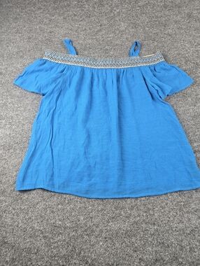 NWT ALYX Boho Blue Smocked Off The Shoulder Size XL